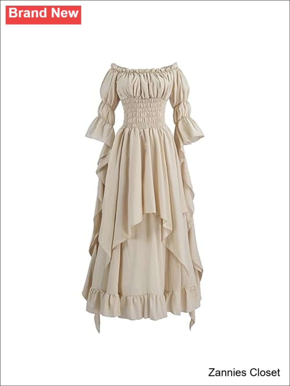 👻 LTAKK Cotton Renaissance Medieval Costume Dress Off Shoulder Plus Size